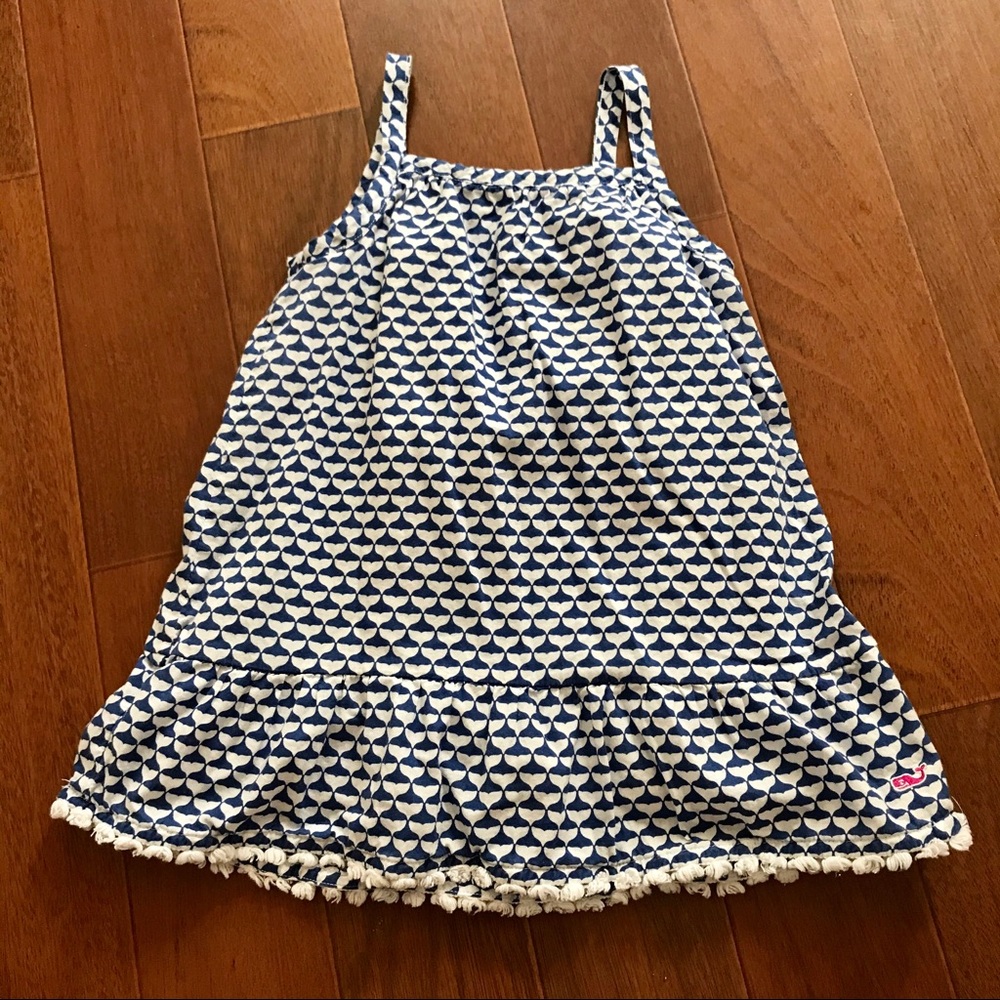 Vineyard Vines Girls Blue White Dress